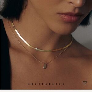 Kinn Carter Herringbone Chain Necklace 14k solid gold